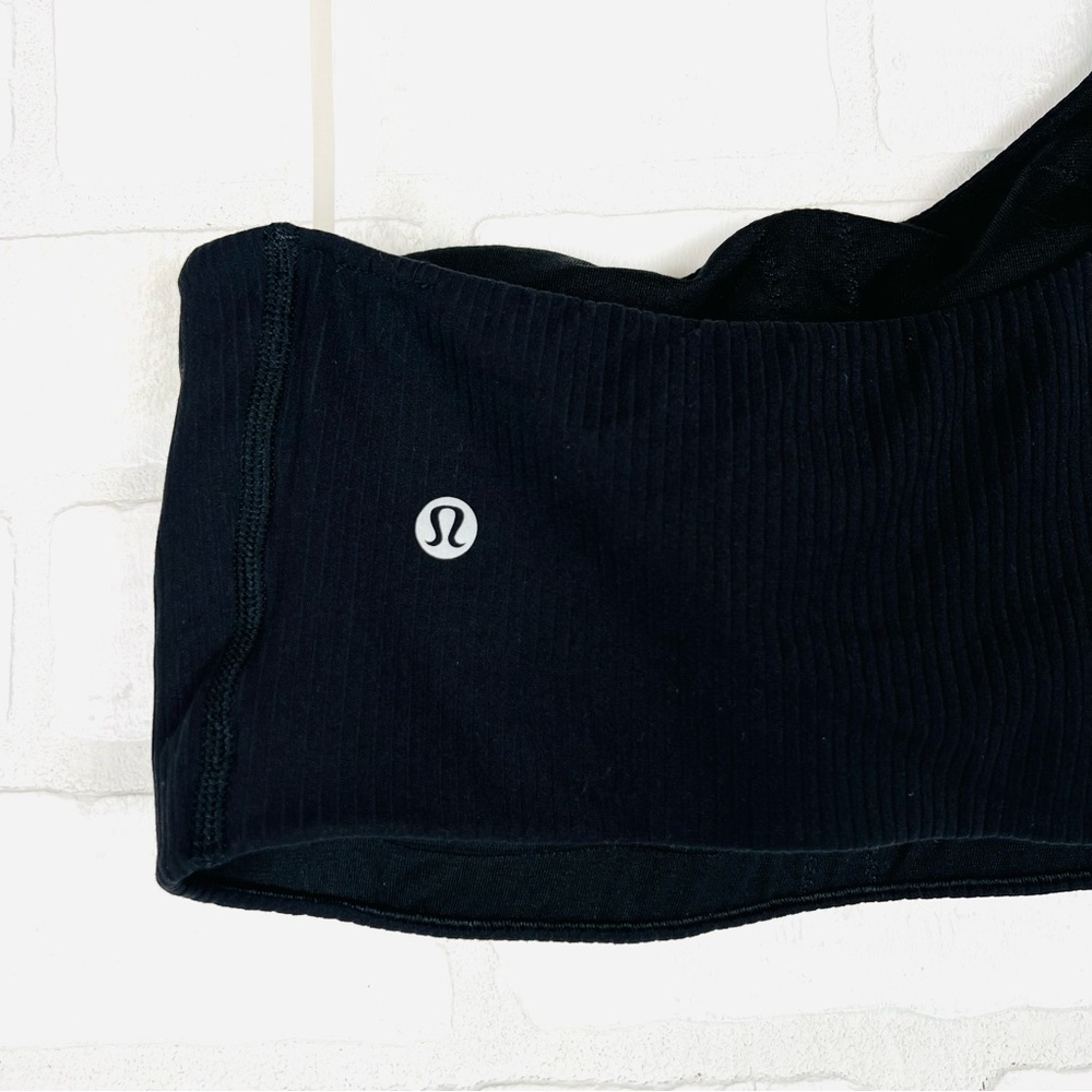 Lululemon Ribbed Nulu Asymmetrical Yoga Bra Size 8 with padding Black - Picture 11 of 16